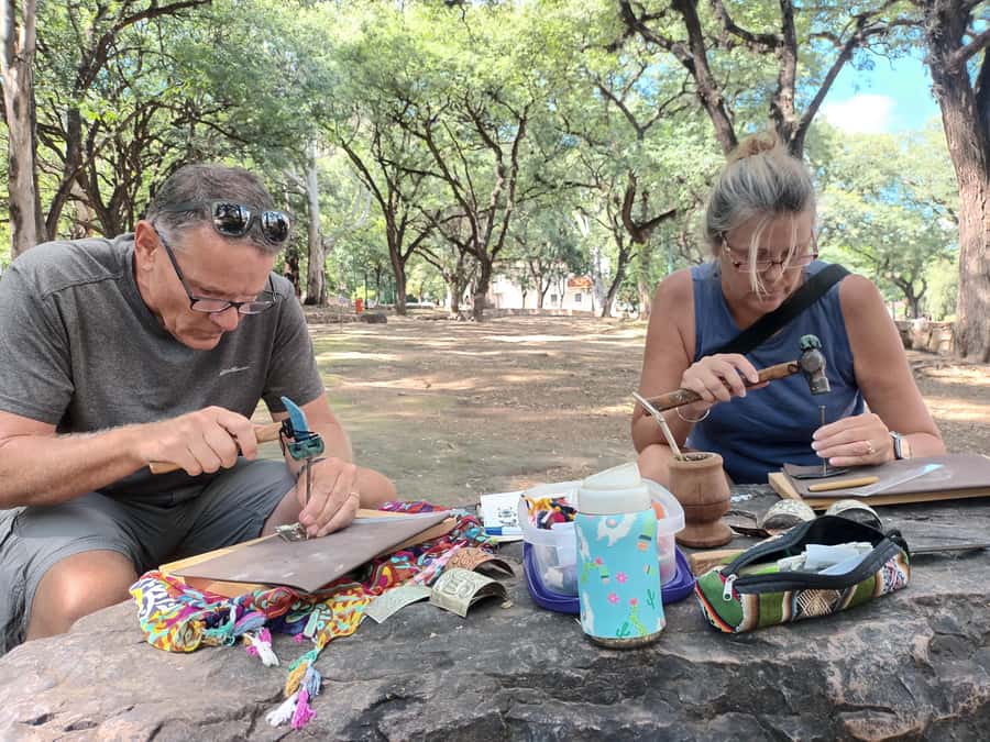 City of Salta: Alpaca and leather handicraft workshop in the open air! - Mate adds a lesson in Argentine hospitality