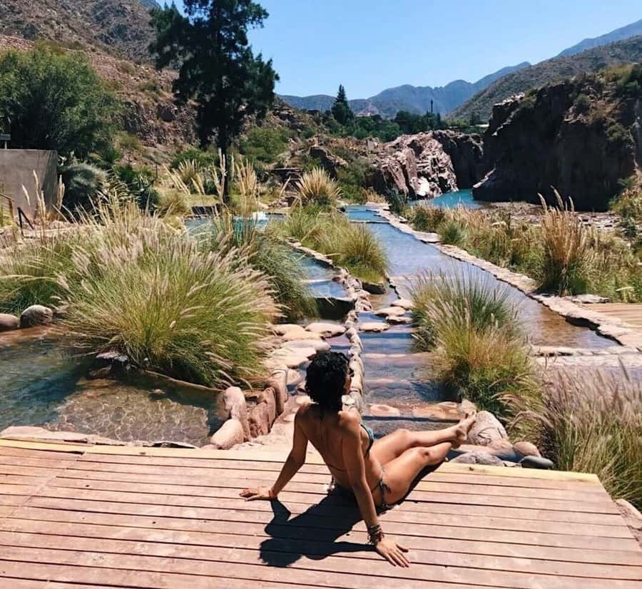 From Mendoza: Premium Spa Day at the Cacheuta Hot Springs - The thermal circuit: pools, waterfalls, and foot baths