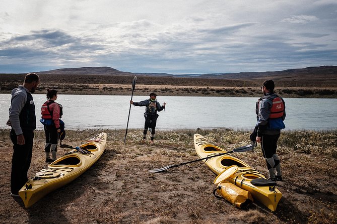 Kayak Full-Day Activity in La Leona River from El Calafate - Getting suited up beside the river