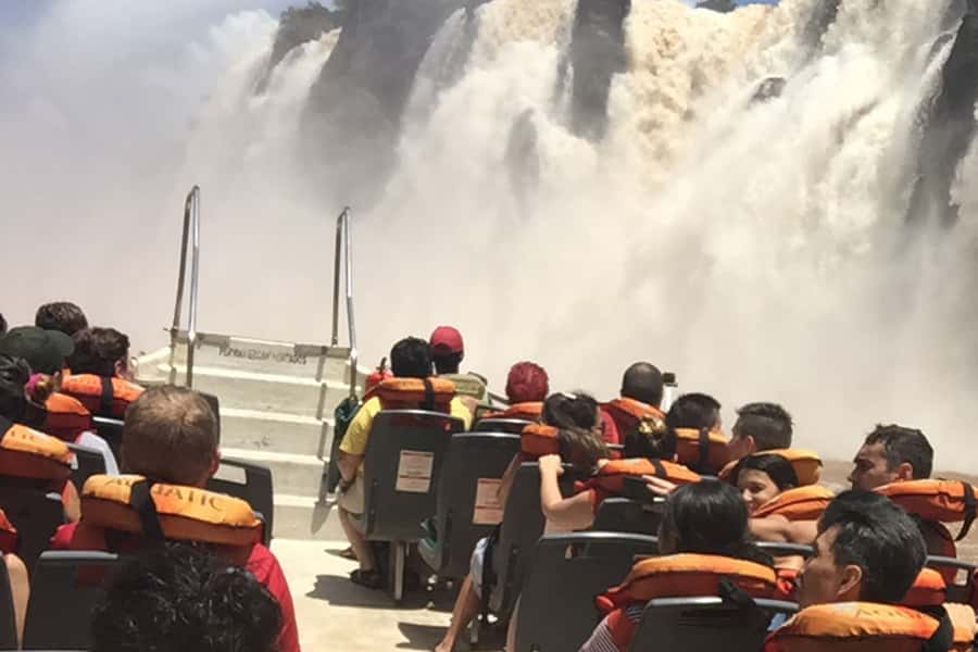 Puerto Iguazú: Iguazú Falls Adventure with 4WD & Boat Ride - The Three Musketeers view from below