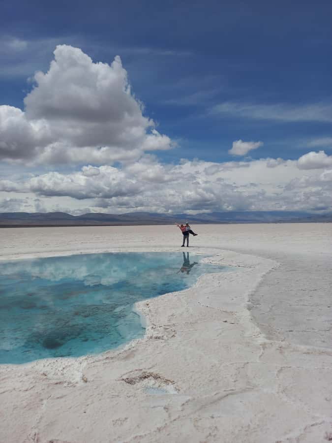 Salinas grandes by bike with lunch - A picnic lunch in the middle of the salt flat