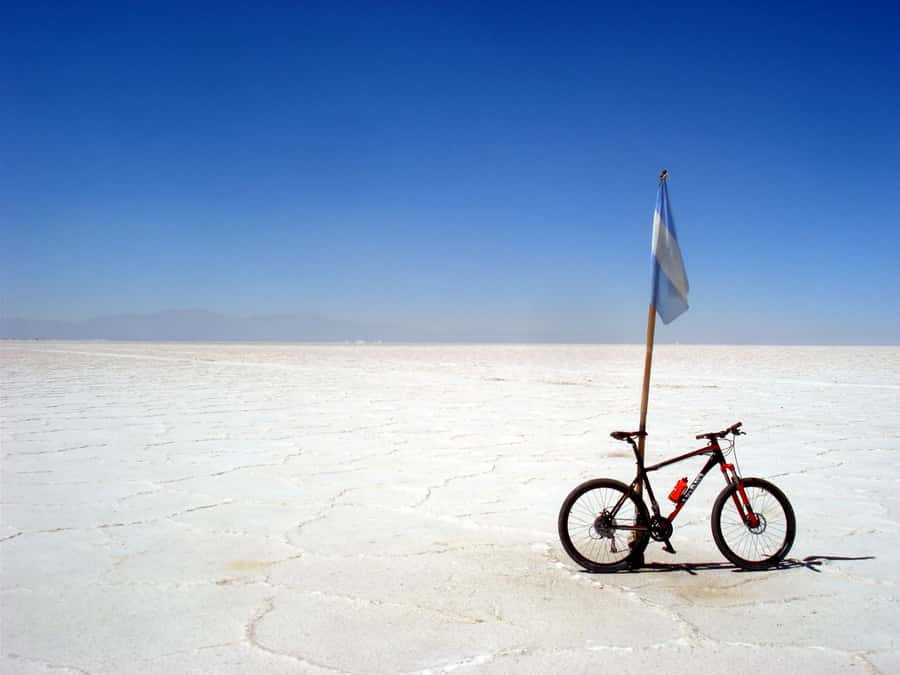 Salinas grandes by bike with lunch - Arriving at the white expanse of Salinas Grandes