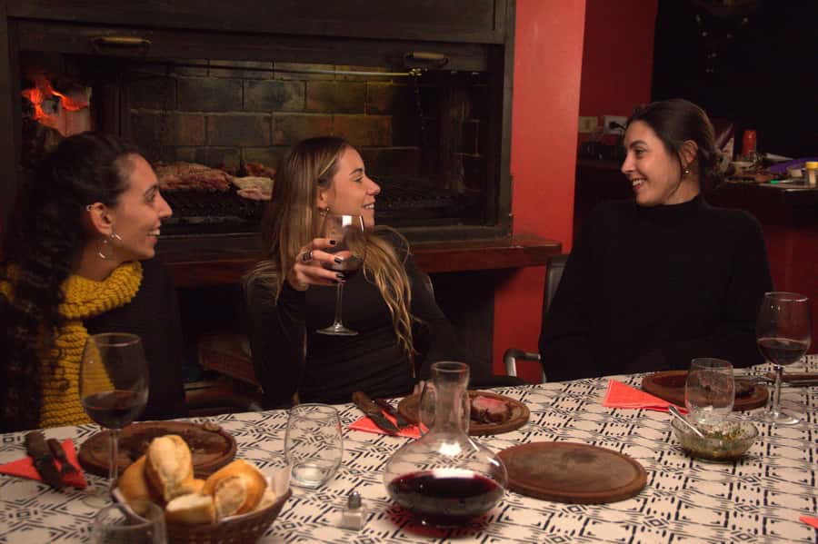 Secrets of Asado in Buenos Asado, BBQ and Dinner - White wine and the first taste of asado