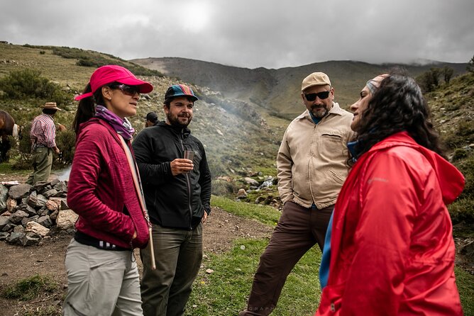 Two days horseback riding in the Andes, a real gaucho experience. - Breakfast, springs, and the climb toward 4,000 meters